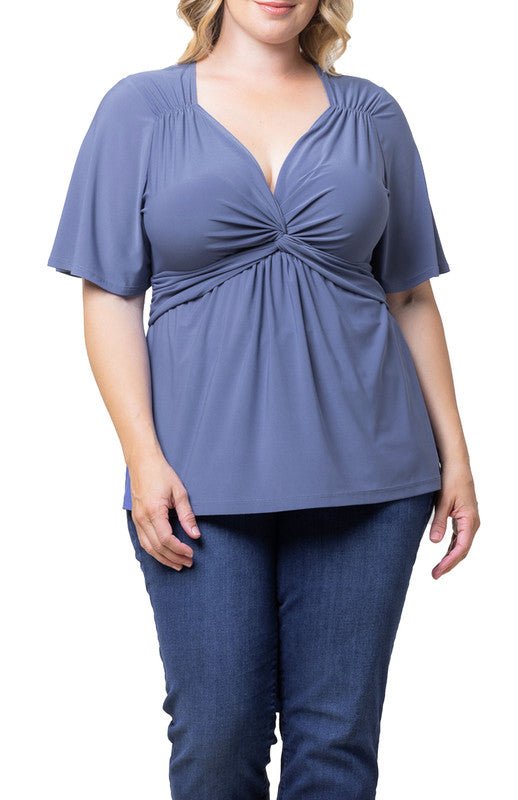 Abby Twist Front Top - Plus - DressbarnShirts & Blouses