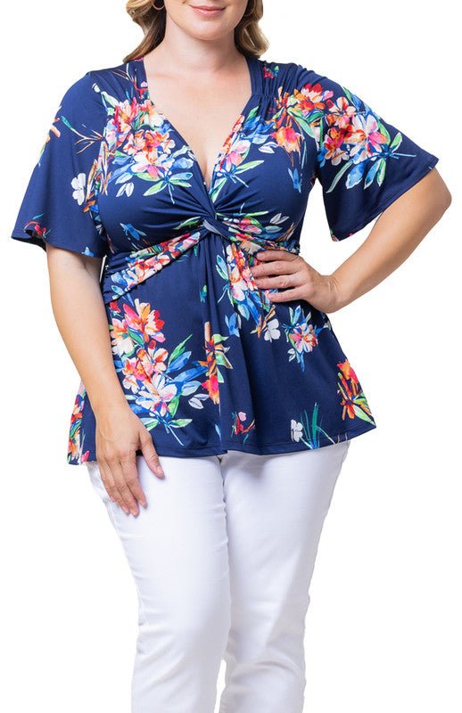 Abby Twist Front Top - Plus - DressbarnShirts & Blouses