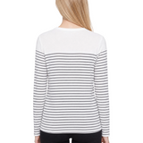 NY Collection Long Sleeve Ribbon Design Pullover Top