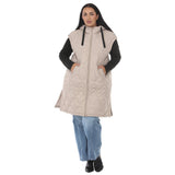Plus Size Hooded Quilted Longline Puffer Vest