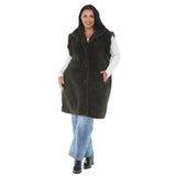 Plus Size Long Plush Button-Front Vest