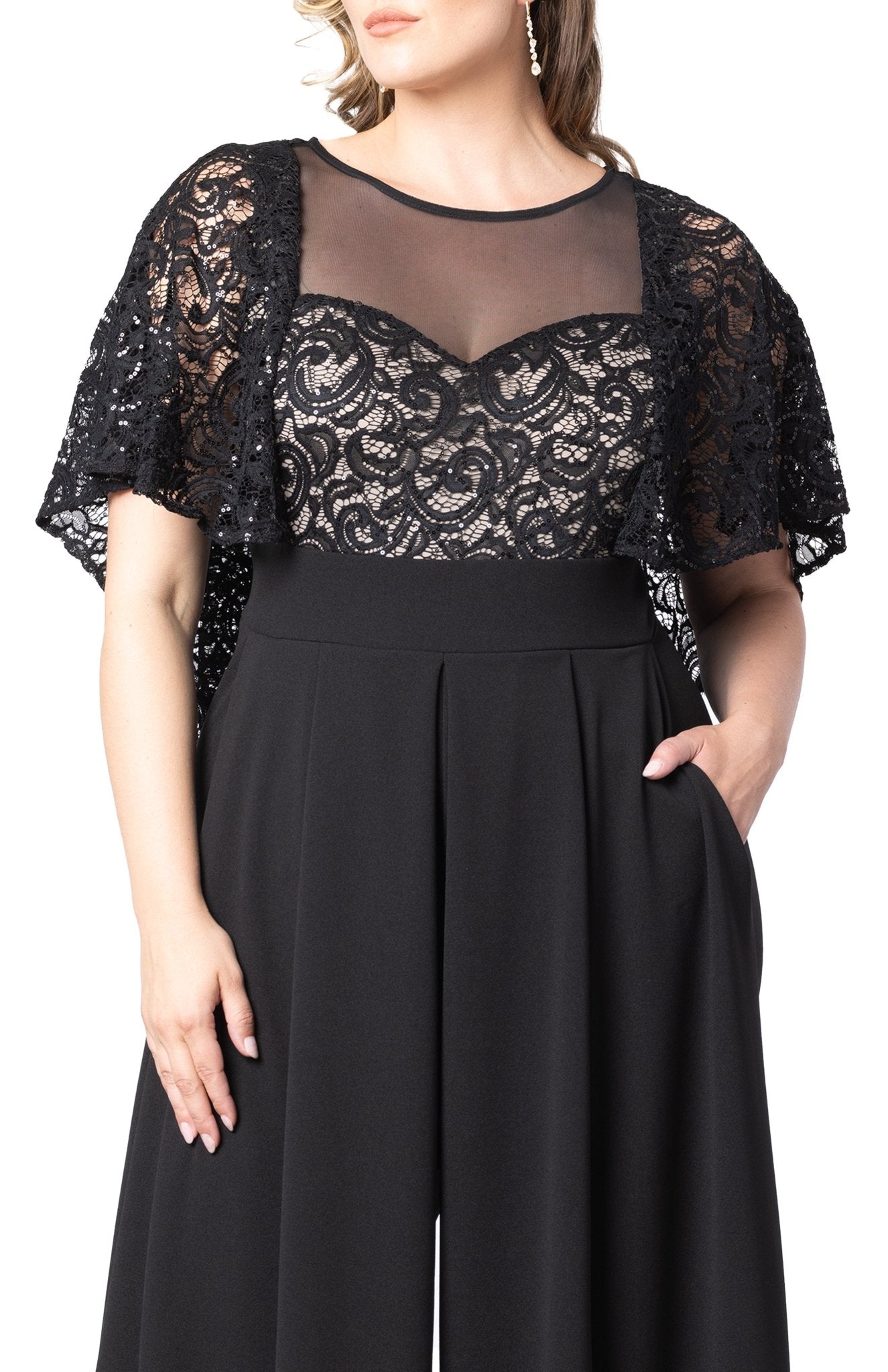 Plus Size Formal Sequin Jumpsuit Sequined Beaded Plus Size