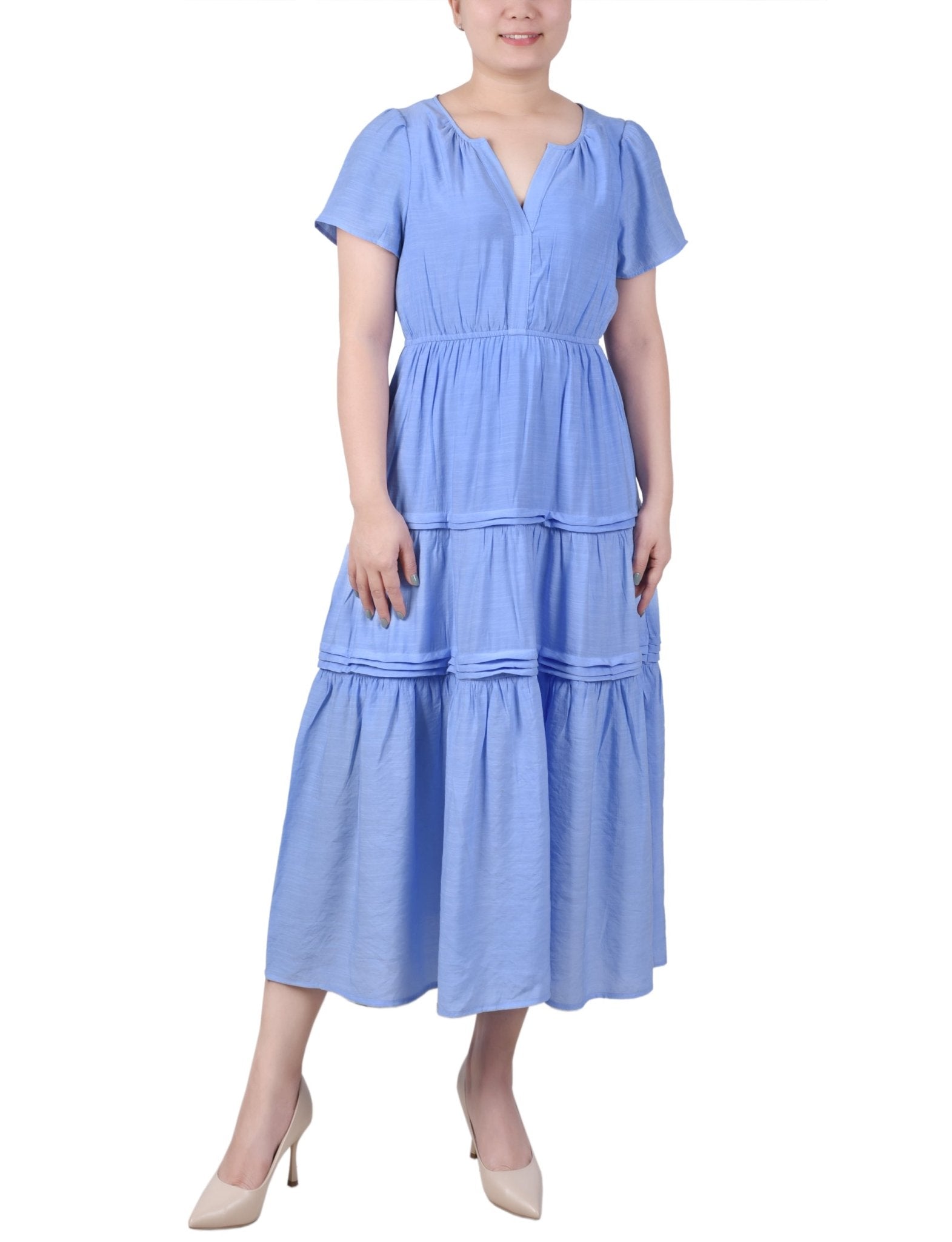 Ankle Length Short Sleeve Dress - Petite - DressbarnDresses