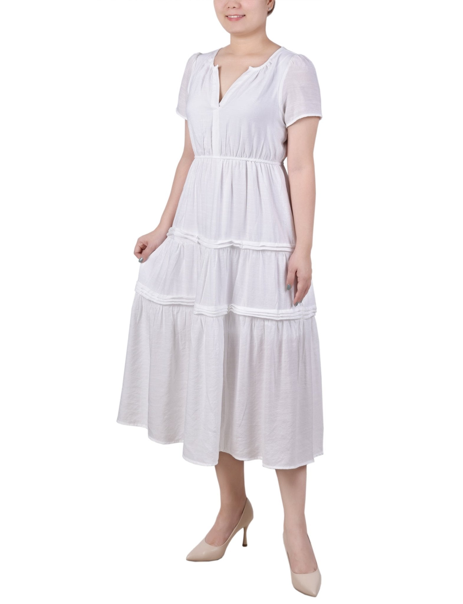 Ankle Length Short Sleeve Dress - Petite - DressbarnDresses