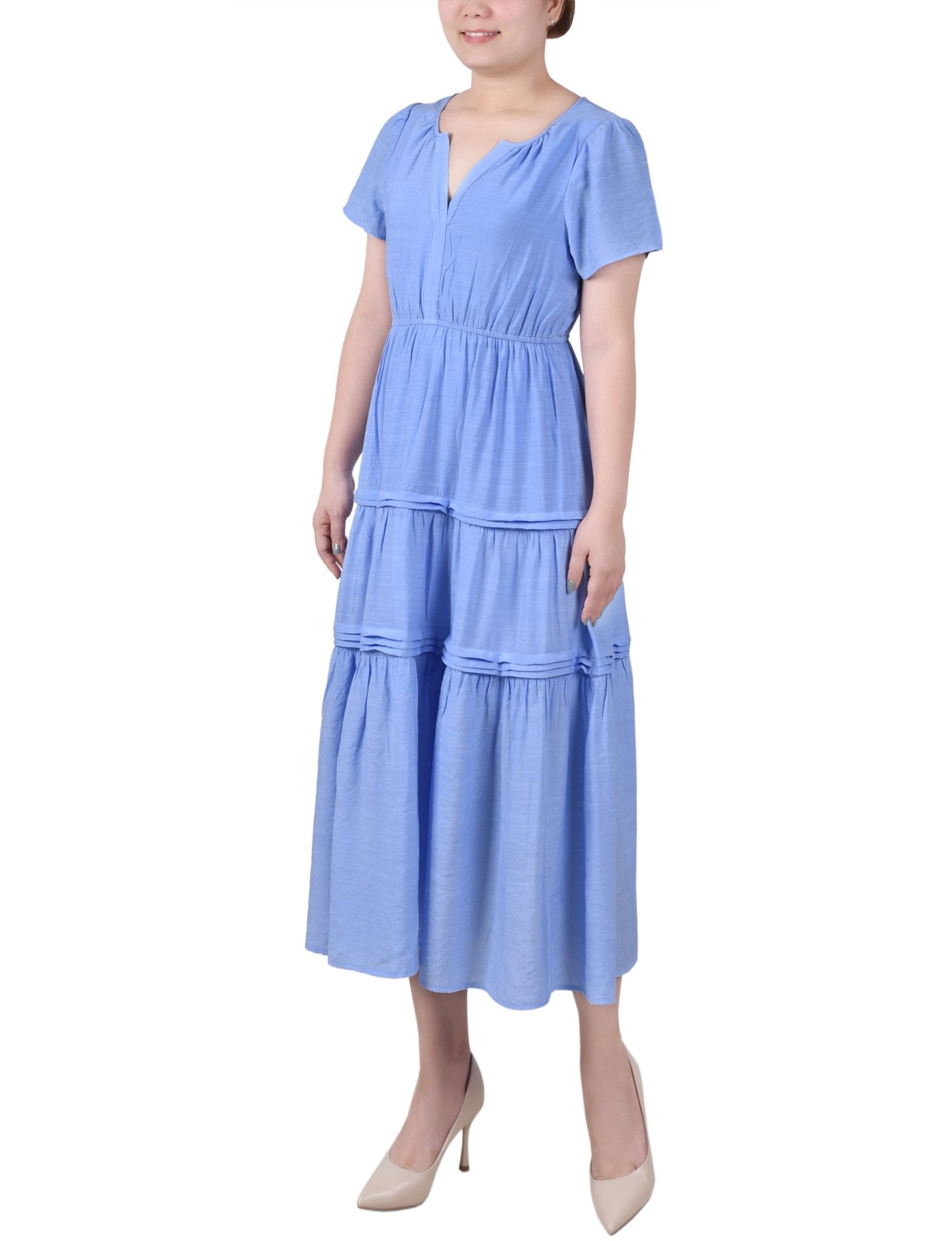 Ankle Length Short Sleeve Dress - Petite - DressbarnDresses