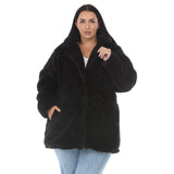 Plus Size Long Plush Button-Front Coat