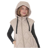 Women's Hooded Quilted Longline Puffer Vest