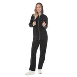 Women's Hooded Zip-Front Top and Straight-Leg Pants Set