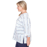 Alfred Dunner Spliced Jacquard Stripe Top - Plus