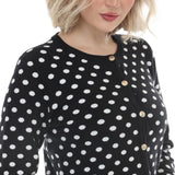 Women's Polka Dot Sweater Midi Skirt Set
