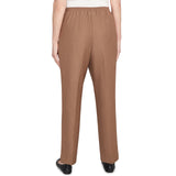 Alfred Dunner Petite Classic Signature Fit Textured Trousers with All-around Elastic Waistband Short Length