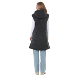 Women's Hooded Quilted Longline Puffer Vest