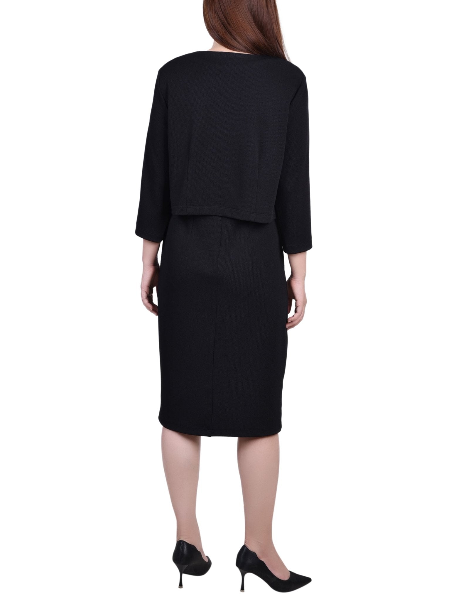 Black 2 Piece Colorblocked Dress Set - Petite Dressbarn Black 2 Piece Colorblocked Dress Set - Petite Dressbarn