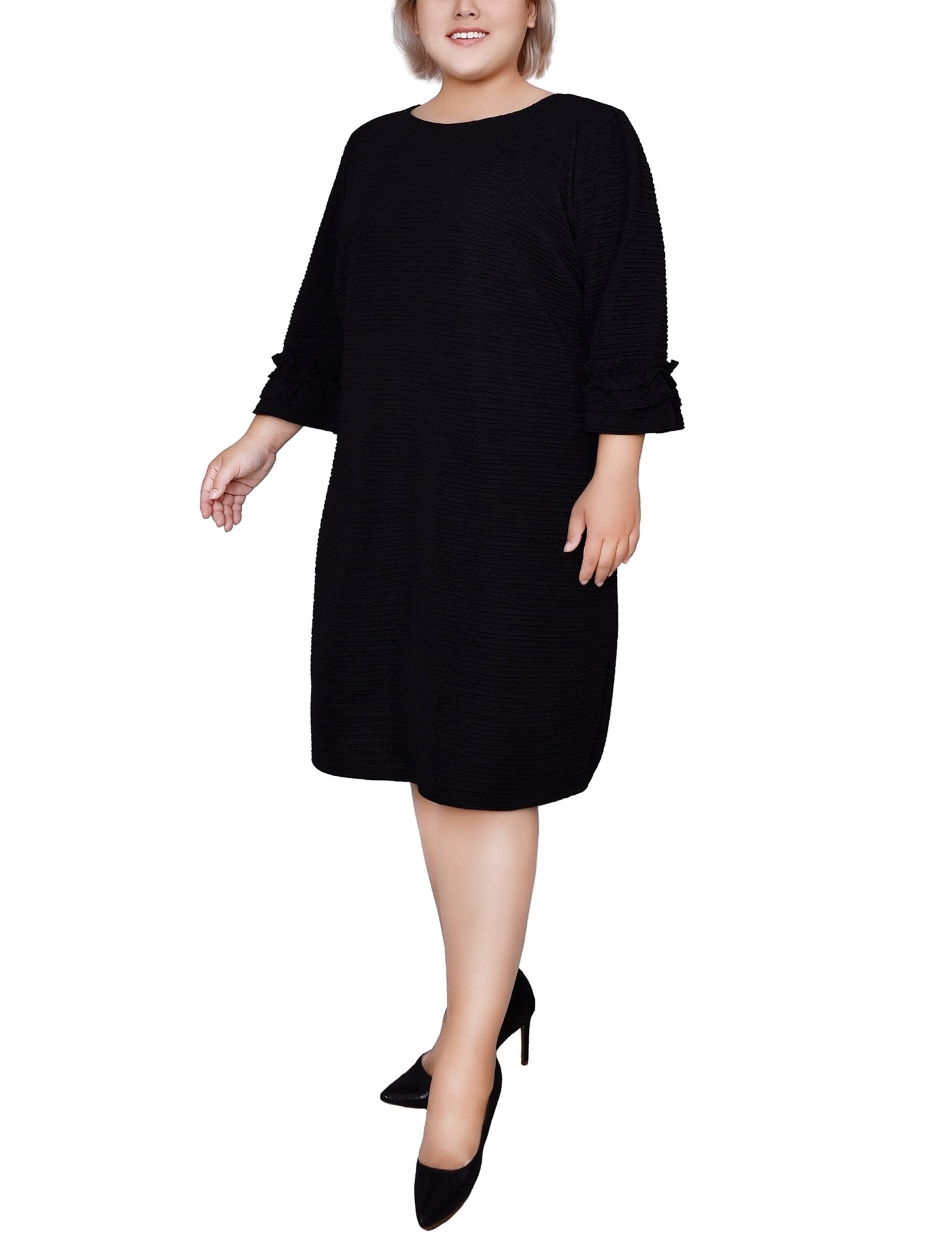 black 3/4 sleeve dresses Women Elegance Audrey Hepburn Style Crew Neck 3/4 Sleeve Swing Maxi Dress Long Belt Dresses with Pockets Black at Amazon Women's Clothing store