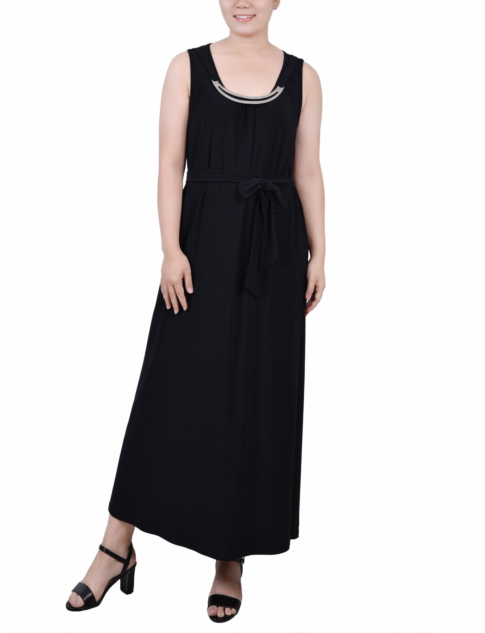 Black Ankle Length Sleeveless Dress - Petite - DressbarnMaxi Dresses