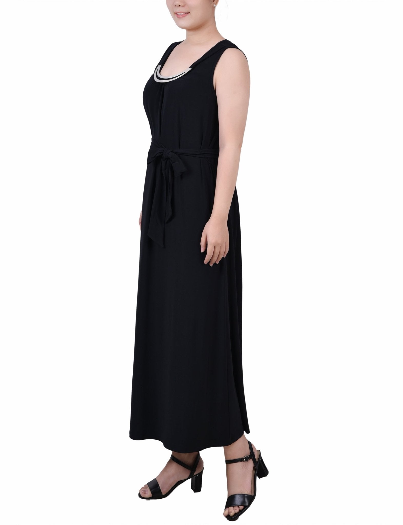 Black Ankle Length Sleeveless Dress - Petite - DressbarnMaxi Dresses