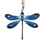 Black & Blues Large Dragonfly Pendant Necklace - DressbarnNecklaces