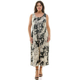 Black & Ivory Floral Sleeveless Midi Dress - Plus - DressbarnDresses