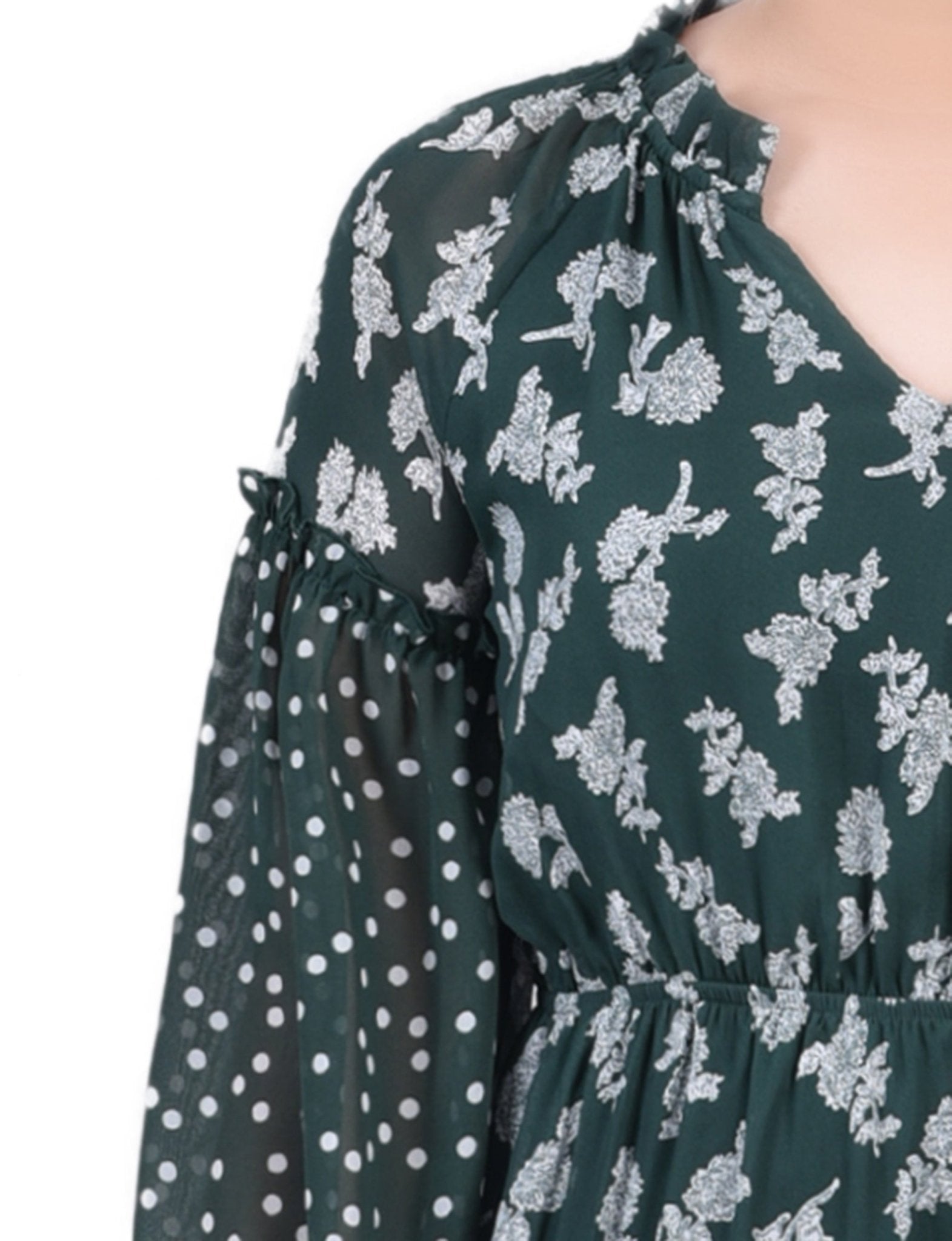 chiffon combo dress Jessika Printed Chiffon Maxi Dress