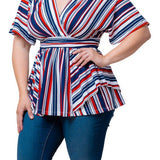 Boulevard Stripe Top - Plus - DressbarnShirts & Blouses