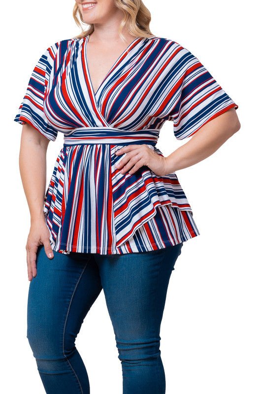 Boulevard Stripe Top - Plus - DressbarnShirts & Blouses