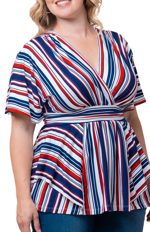 Boulevard Stripe Top - Plus - DressbarnShirts & Blouses