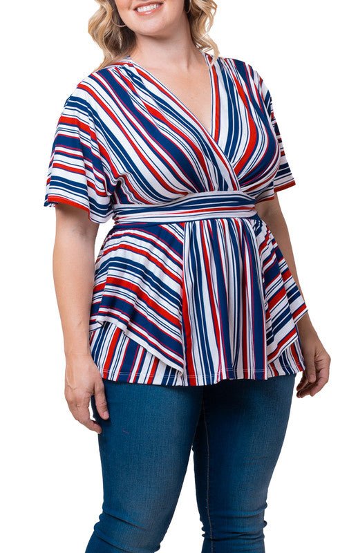 Boulevard Stripe Top - Plus - DressbarnShirts & Blouses