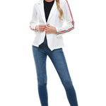 Bullet With Button and Stripe Tape Blazer Jacket - DressbarnCoats & Jackets
