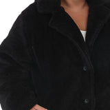 Plus Size Long Plush Button-Front Coat