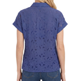 NY Collection Short Sleeve Eyelet Blouse