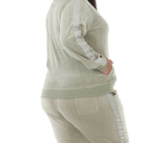 Plus Size Velour Zip-Front Jacket & Jogger Pants Set