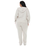 Plus Size Hooded Pullover and Straight-Leg Pants Set