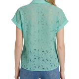 NY Collection Short Sleeve Eyelet Blouse