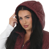Plus Size Hooded Quilted Longline Puffer Vest