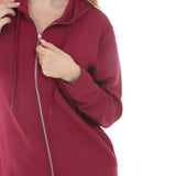 Women's Hooded Zip-Front Top and Straight-Leg Pants Set