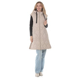 Women's Hooded Quilted Longline Puffer Vest