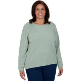 Alfred Dunner Cable Pullover Chenille Sweater