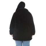 Plus Size Long Plush Button-Front Coat