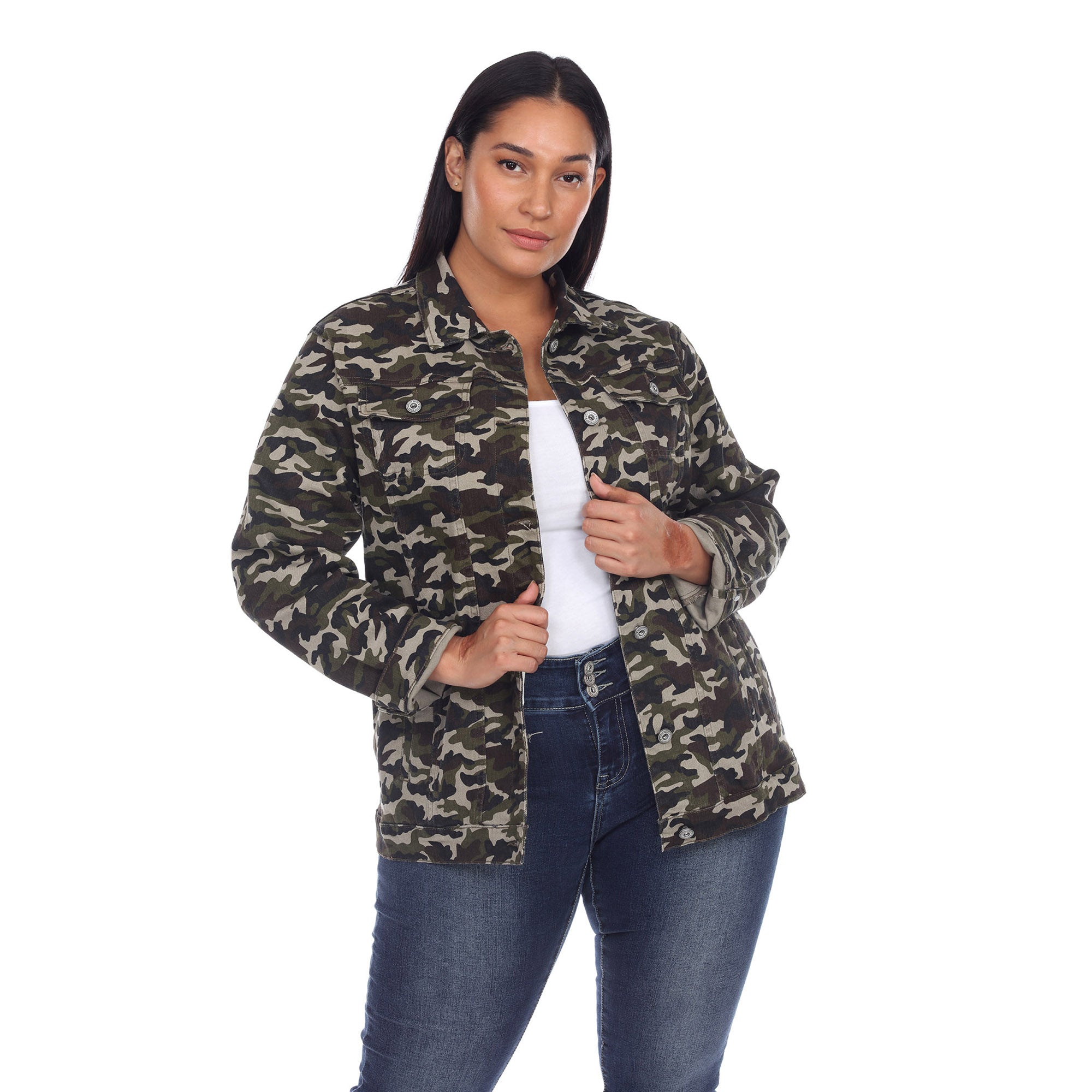 Camo Denim Jacket - Plus - DressbarnCoats & Jackets