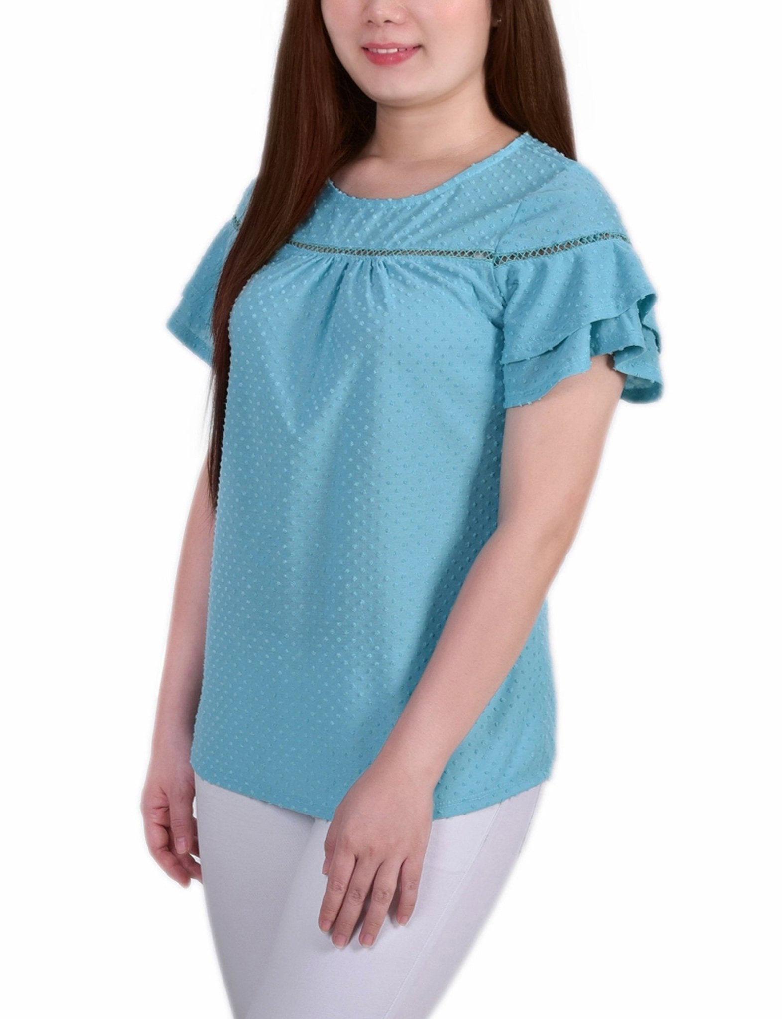 Capri 3/4 Sleeve Blouse With Necklace - Petite - DressbarnBlouses
