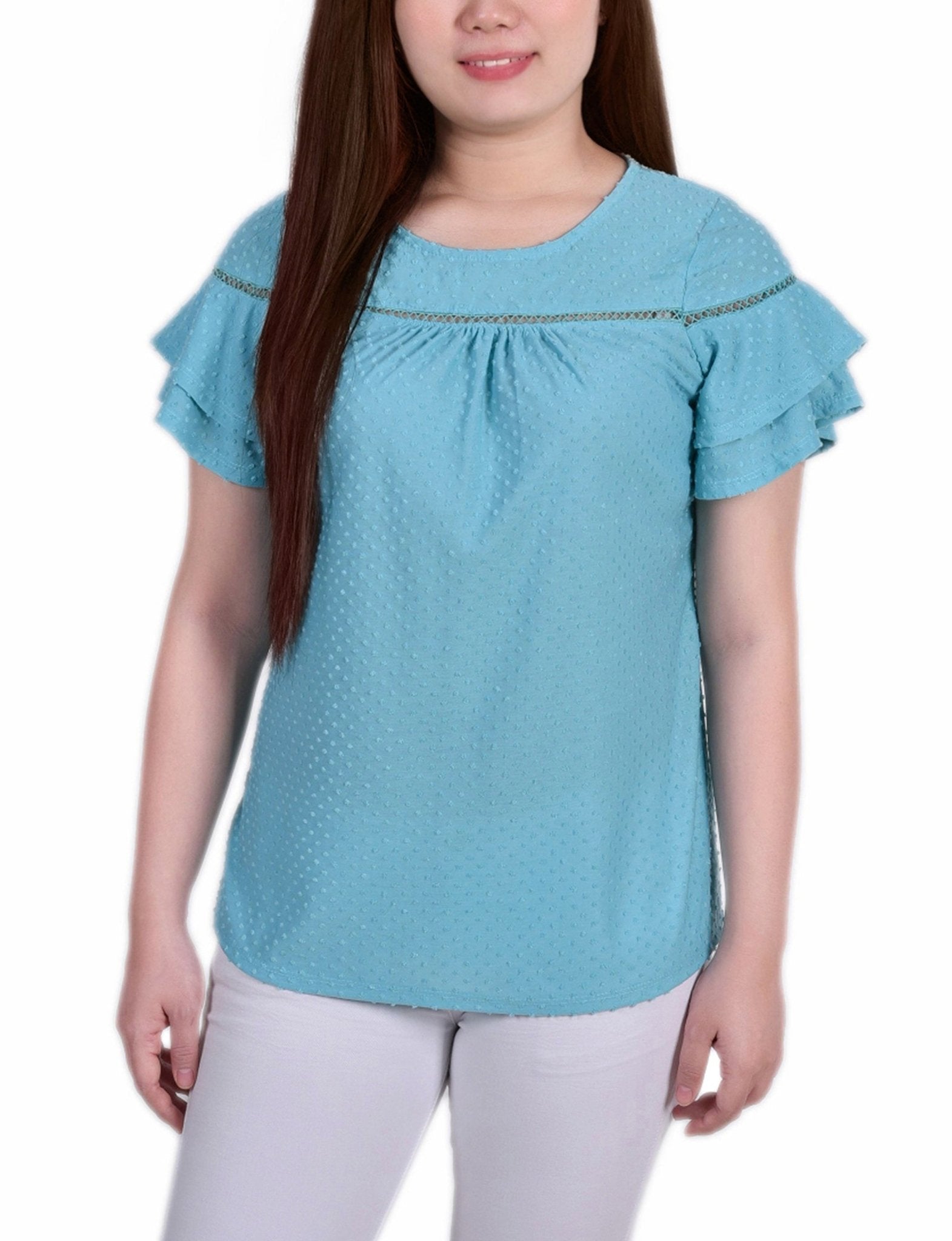 Capri 3/4 Sleeve Blouse With Necklace - Petite - DressbarnBlouses