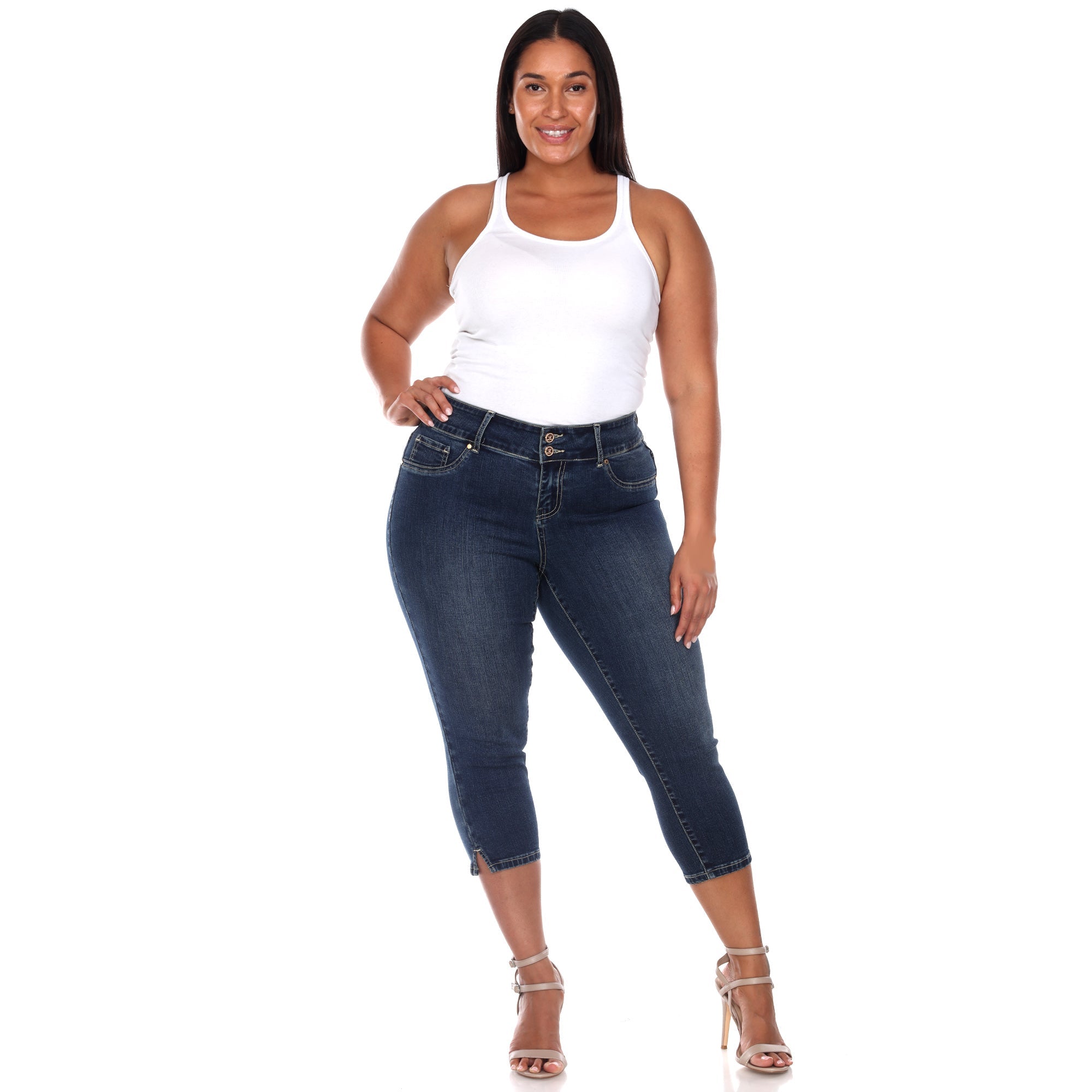 Women's Plus Size Capri Jeans Yellow 16 - White Mark