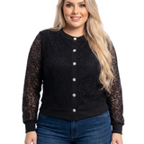 NY Collection Plus Size Long Sleeve Lace Blouse