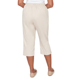 Alfred Dunner Solid Twill Button Hem Capri Pant