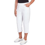 Alfred Dunner Super Stretch Denim Fringe Capri Pant - Plus