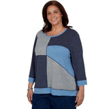 Alfred Dunner Heathered Colorblock Knit Top