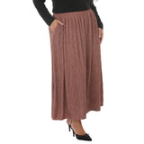 Plus Size Rhinestone Embellished A-Line Maxi Skirt