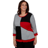 Alfred Dunner Heathered Colorblock Knit Top
