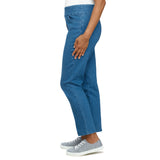 Alfred Dunner Women's Super Stretch Mid- Rise Short Length Pant- Petite