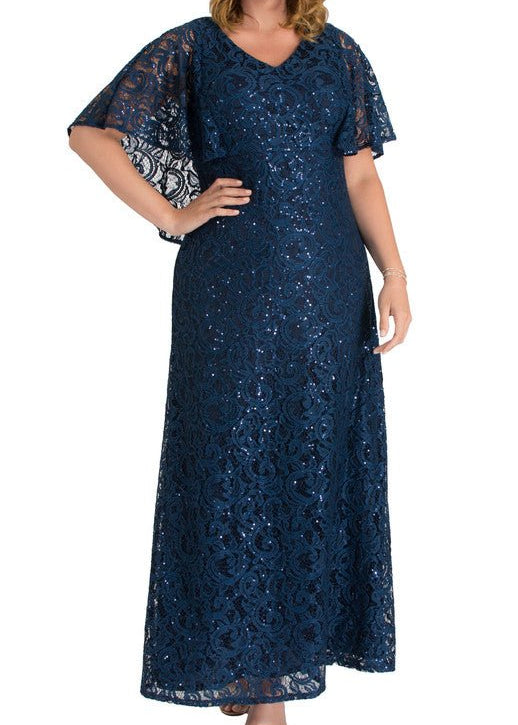 Celestial Cape Sleeve Gown - Plus - DressbarnMaxi Dresses